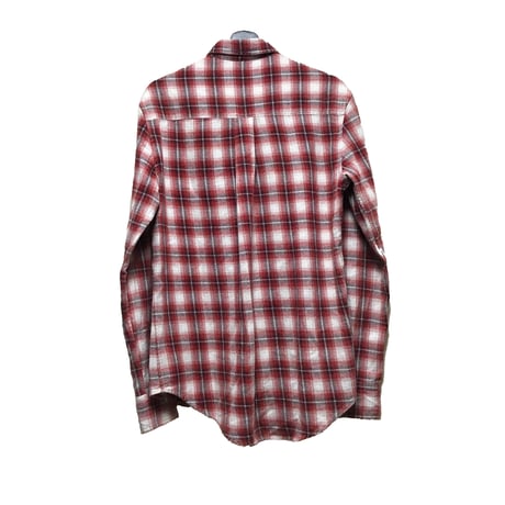 aging effect flannel check shirt