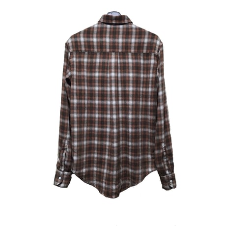 aging effect flannel check shirt