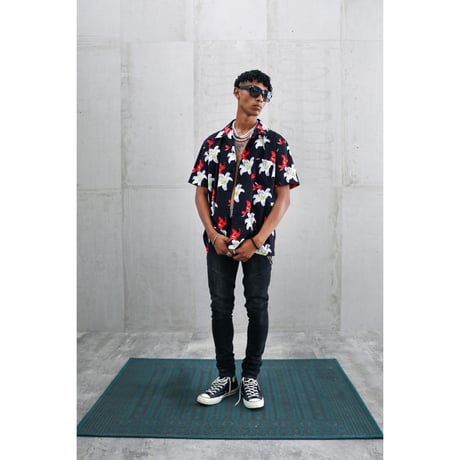 Lily flower pattern S/S shirt