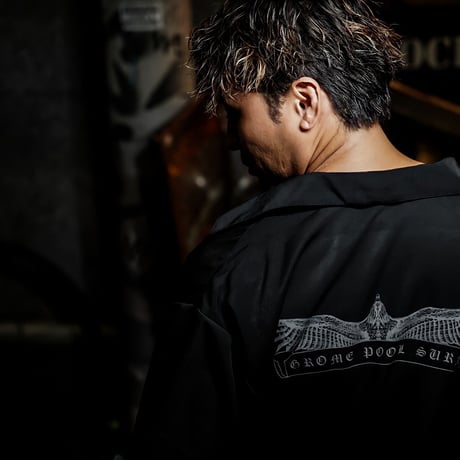 eagle logo silky shirt
