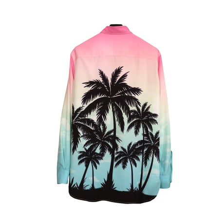 gradation palm tree shirt - sunrise