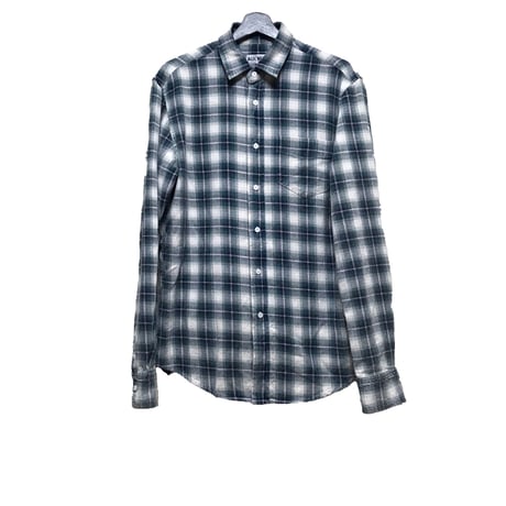 aging effect flannel check shirt