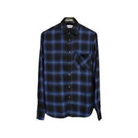 ombre check shirt blue