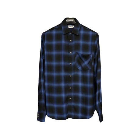 ombre check shirt blue
