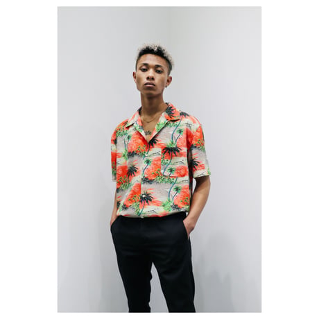 ocean pattern S/S shirt