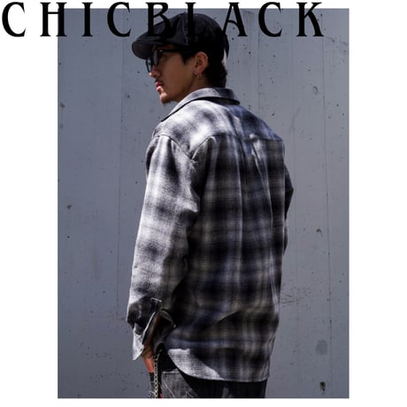 Ombre check LS shirt (gray)