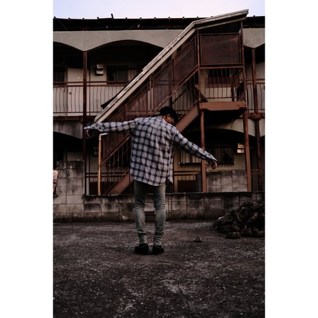 Side lace check shirt