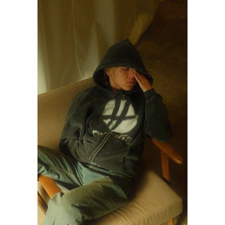 Sports metal logo full zip hoodie