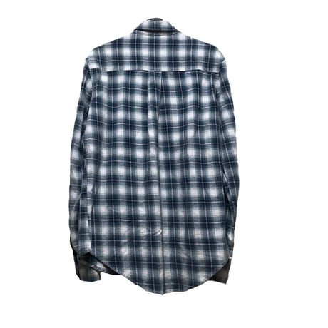 aging effect flannel check shirt