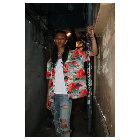 ocean pattern S/S shirt