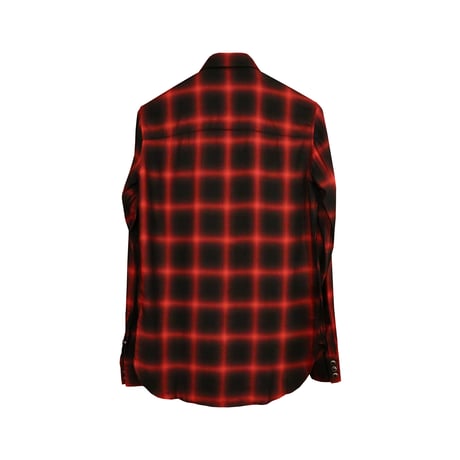 ombre check shirt red