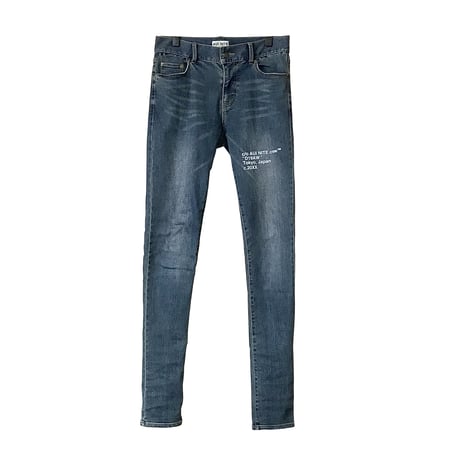 skinny print denim pants