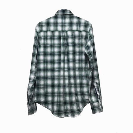 aging effect flannel check shirt