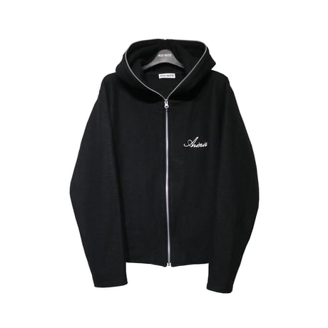 full zip wool hoodie