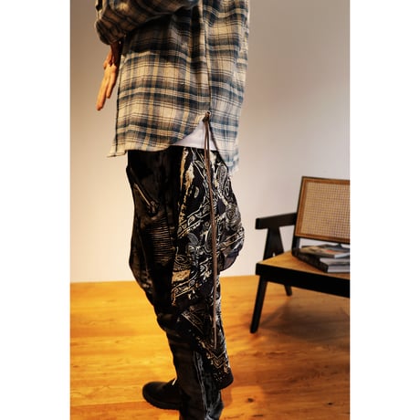 Bleach 2zip biker denim pants