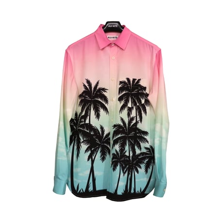 gradation palm tree shirt - sunrise
