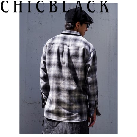 Ombre check LS shirt (gray)