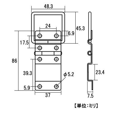 860487：ケース蝶番 環付87ミリ T-1980（2枚入）C-872 | 森の