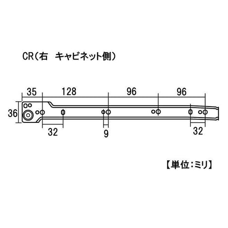 762335：ヨーロピアンスライドレール　白　K1400-400