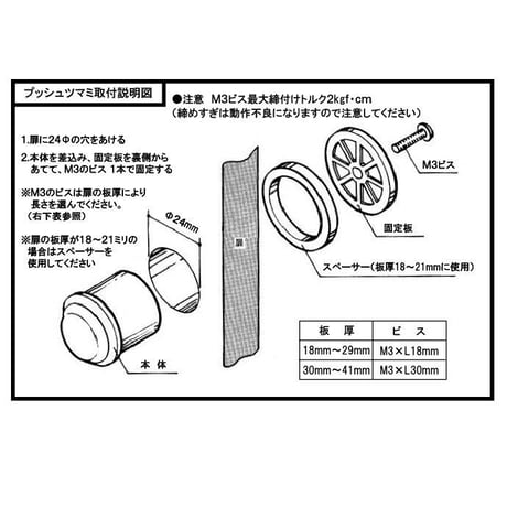ＰＣプッシュツマミ　面付