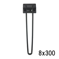 866663：ブラック丸棒脚　8×300
