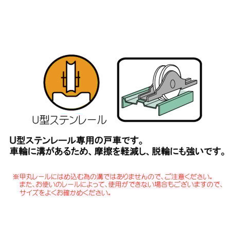 ともみん専用 Uステンレール用戸車 40ミリ（2個入）S-052 | 森の金物屋さん