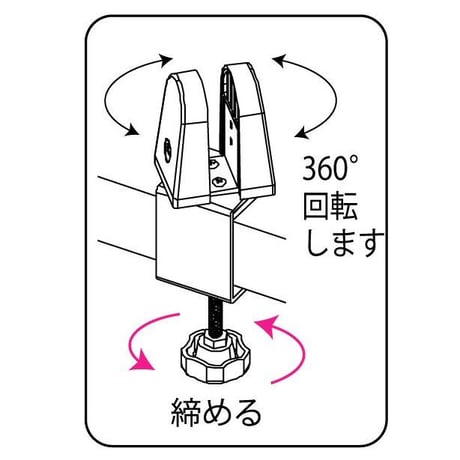 パーティション金具　首振り　バイス式