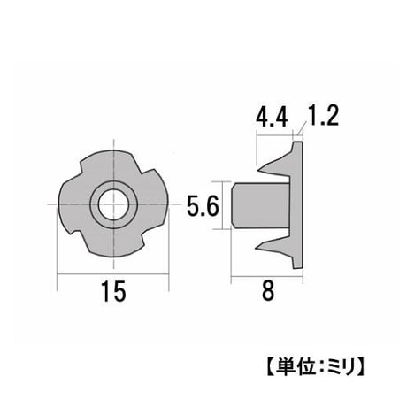 869236：クロメートツメ付ナット　M4x8（6個入）R-70