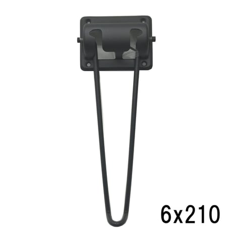 866627：ブラック丸棒脚　6x210