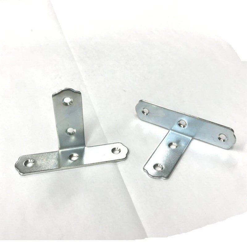 両面盆　表金　裏黒　10枚セット UK横折T型金具 中（10枚入） | 森の金物屋さん