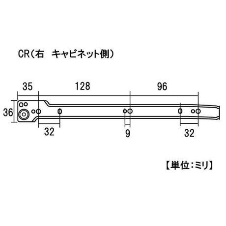 762333：ヨーロピアンスライドレール　白　K1400-300