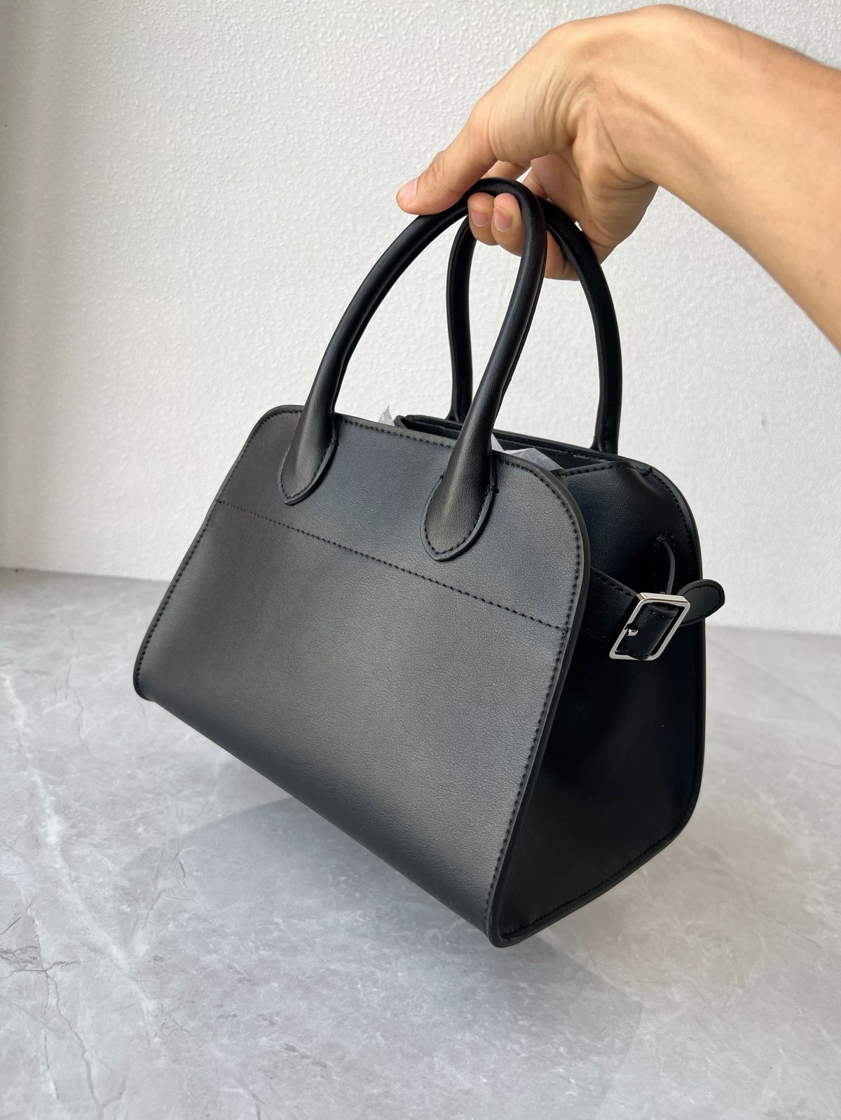 2025【予約販売】サイドベルトPUレザーミニボストンバッグ#ホワイト