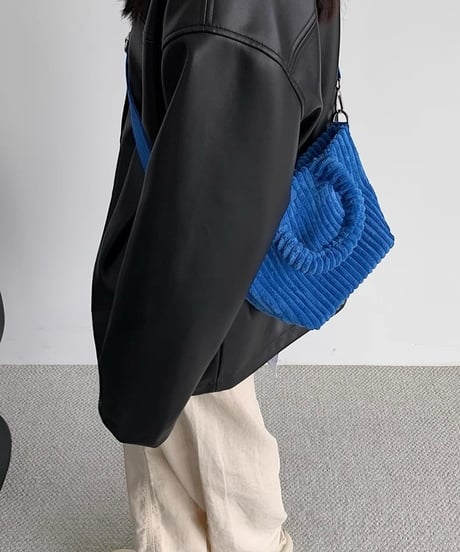【予約販売】コーデュロイミニトートバッグ ショルダーストラップ付 ②