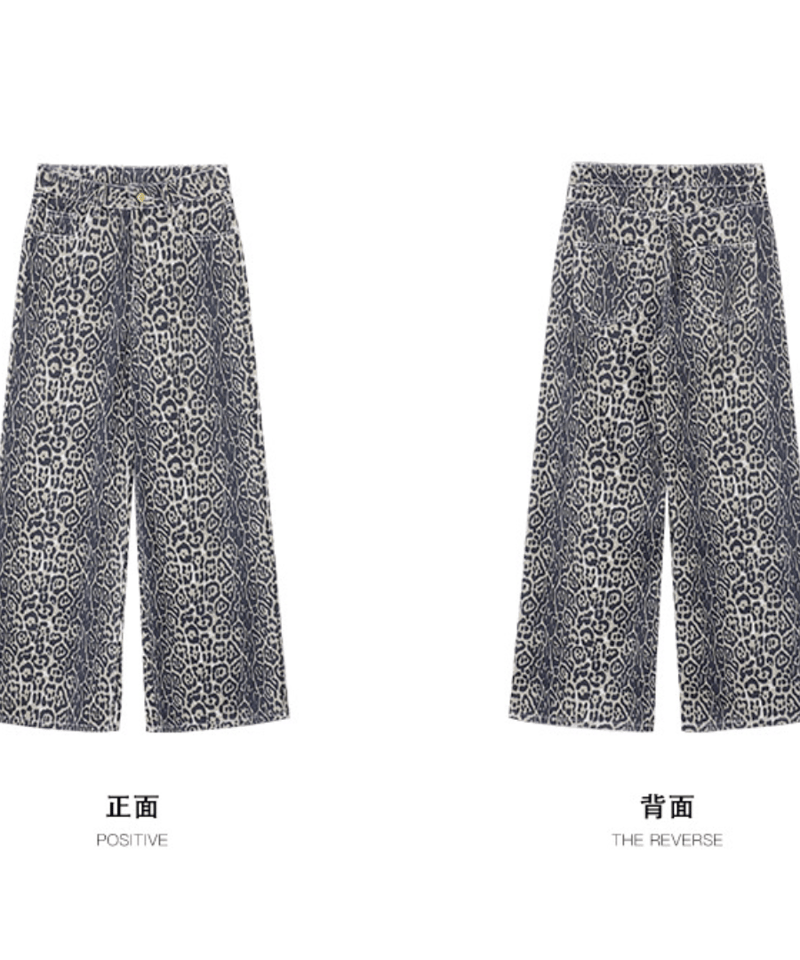 予約販売】レオパード柄ワイドデニムパンツ | KISHIKA