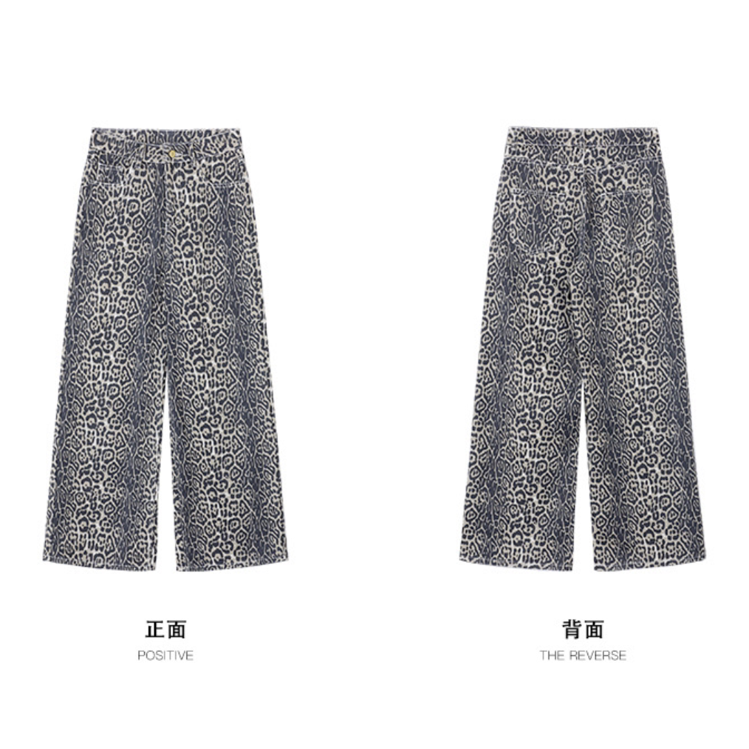 予約販売】レオパード柄ワイドデニムパンツ | KISHIKA