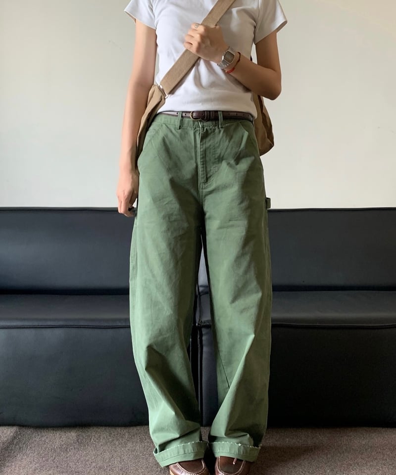 予約販売】ペインターワークパンツ ユニセックス #カーキ | KISHIKA