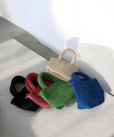 【予約販売】コーデュロイミニトートバッグ ショルダーストラップ付 ②