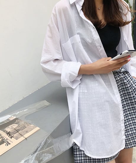 SALE【即納】オーバーサイズブラウス パープル