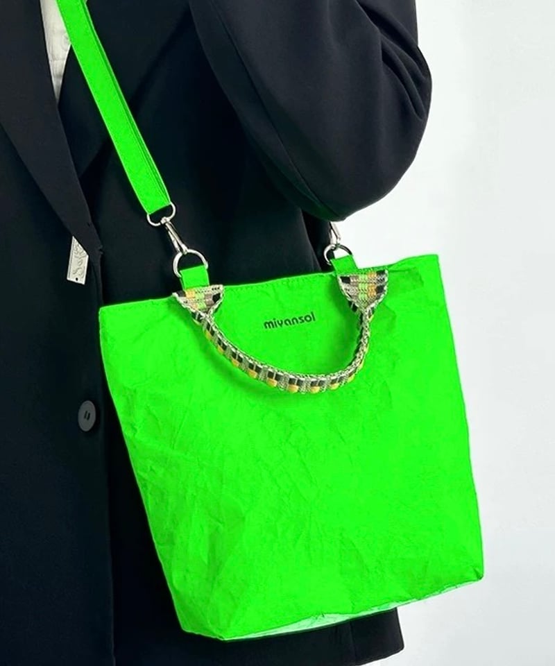 予約販売】蛍光グリーン防水ミニトートバッグ | KISHIKA