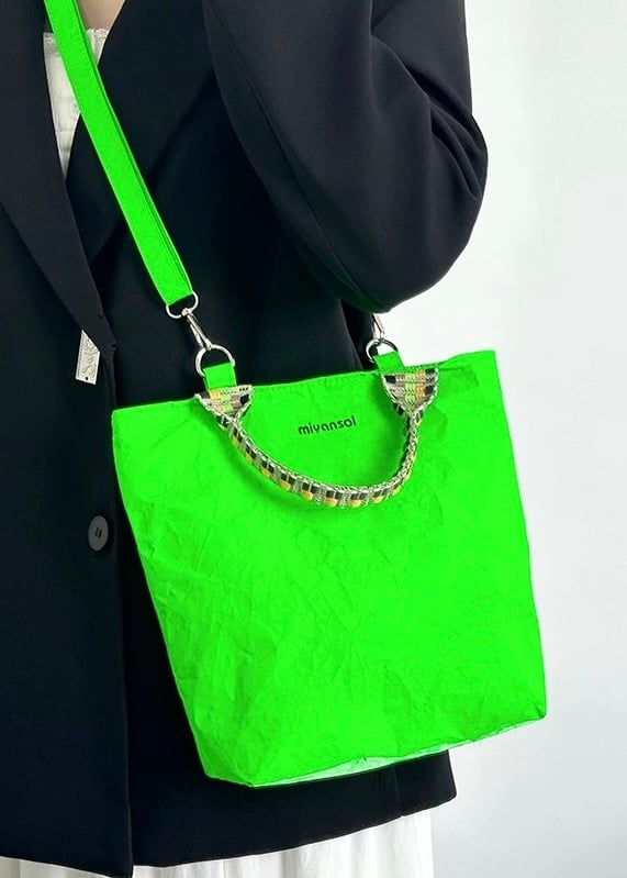 予約販売】蛍光グリーン防水ミニトートバッグ | KISHIKA