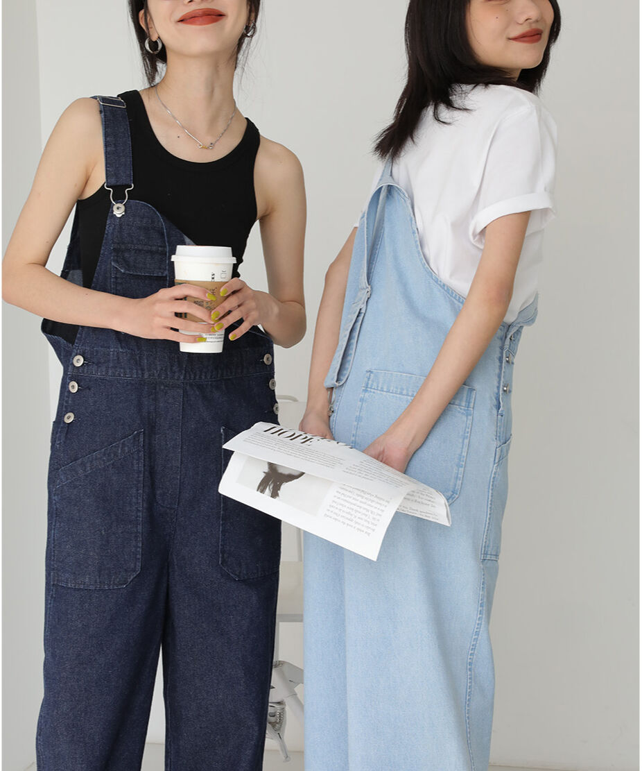 即納】デニムオーバーオール デニムサロペット ライトブルー | KISHIKA