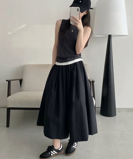 【予約販売】スカートみたいなクロップドワイドパンツ