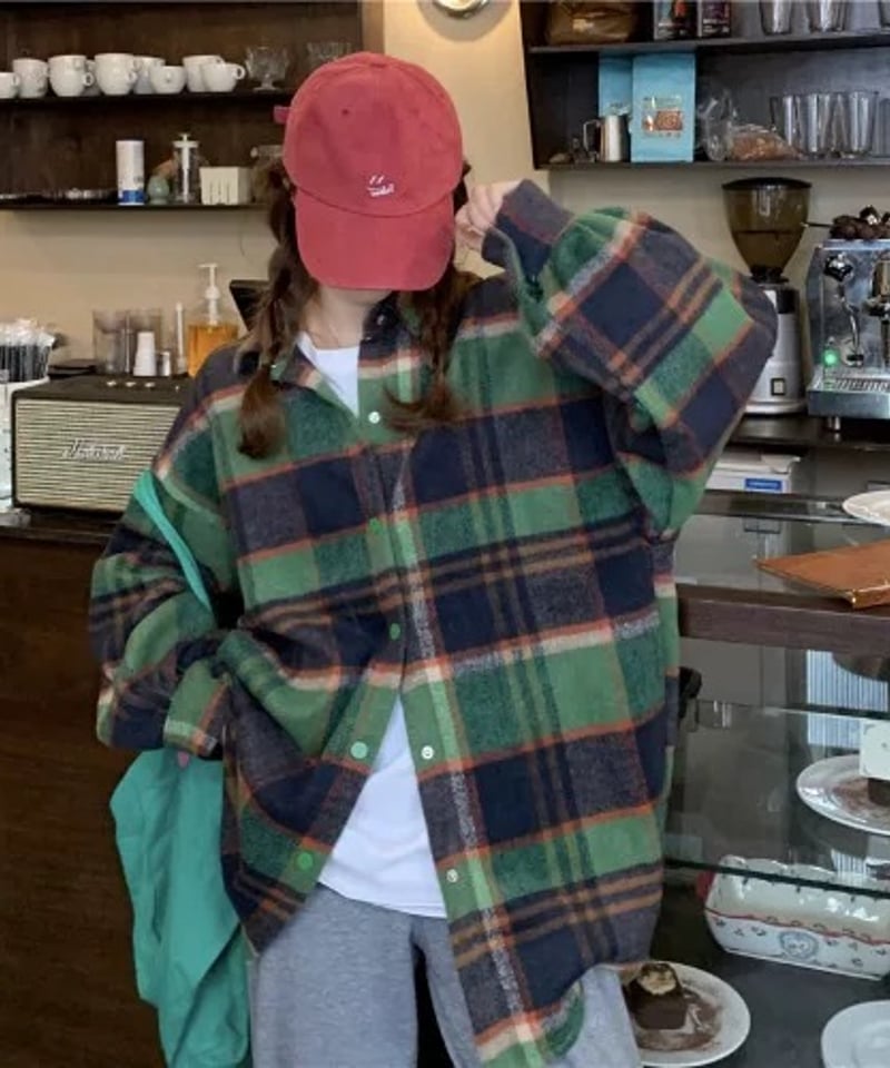 予約販売】チェック起毛シャツジャケット#グリーン | KISHIKA