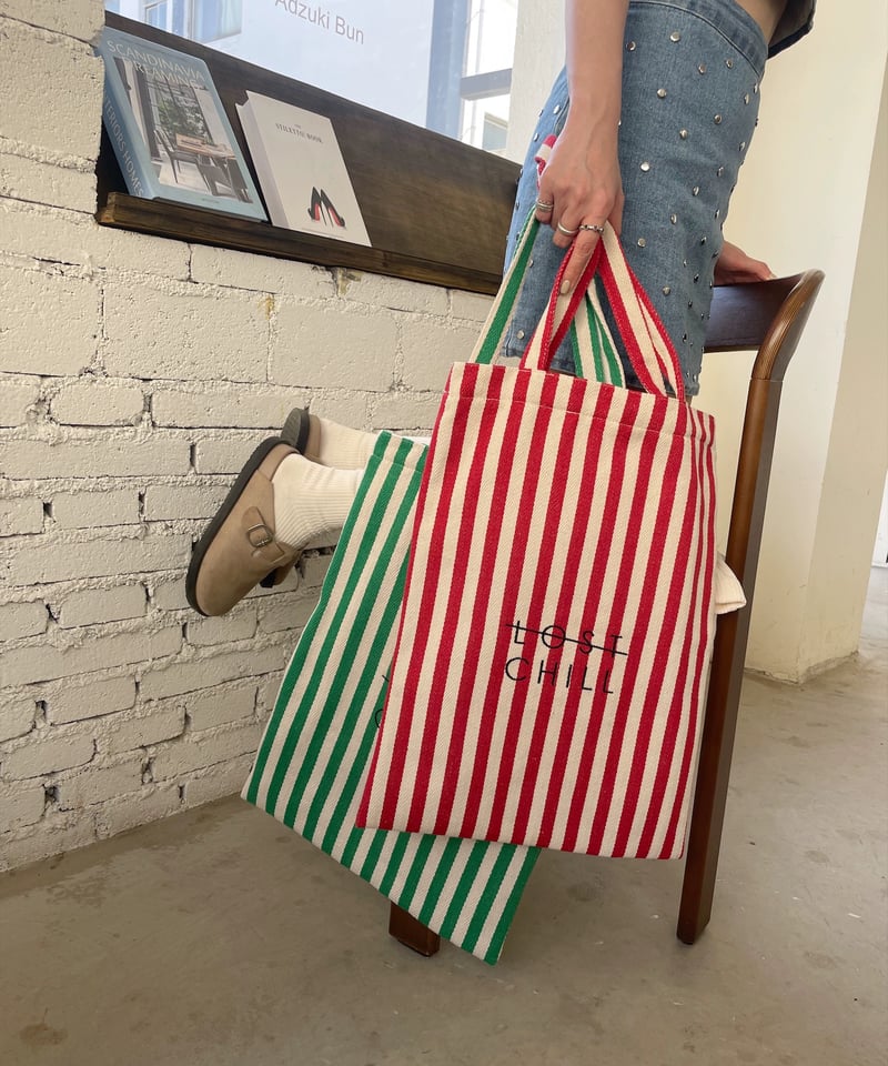 house on the hill トートバッグ　ストライプ house on the hill トートバッグ ストライプ Parent Bag (Navy