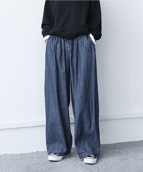 BLACK FRIDAY SALE【即納】ワイドライトデニムパンツ