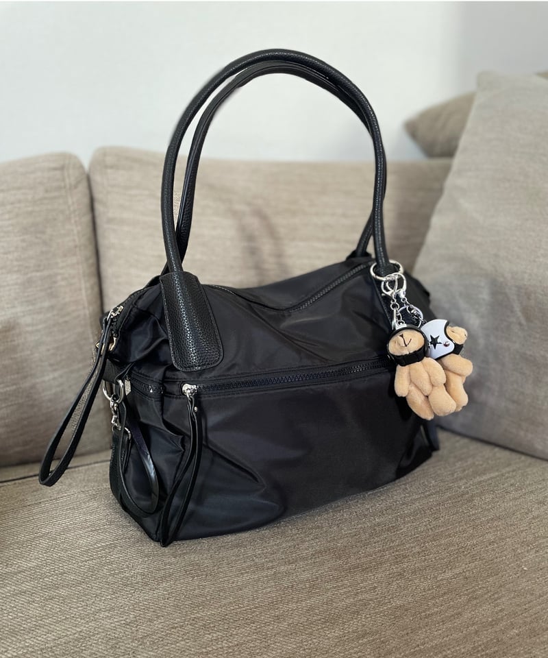 予約販売】大容量ジップデザインショルダーバッグ クロスベルト付