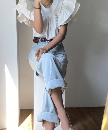 【予約販売】フリルスリーブTOPS#ホワイト