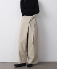 【予約販売】リボンベルト テーパードワイドパンツ