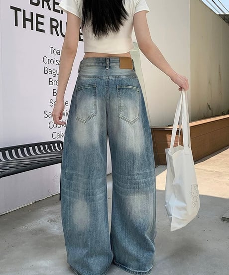 【予約販売】ビンテージウォッシュ バレルデニムパンツ