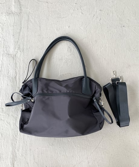 【予約販売】大容量ジップデザインショルダーバッグ クロスベルト付